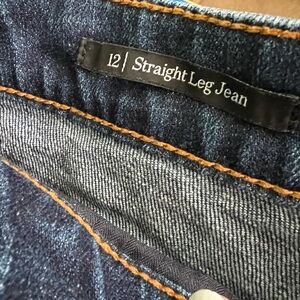 Talbots Dark Blue Denim Jeans with Orange Stitching